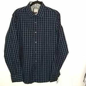 J. Garcia Black Medium Multi-color Striped Long Sl